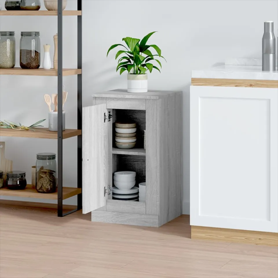 vidaXL Dressoir 37,5x35,5x67,5 cm bewerkt hout grijs sonoma eikenkleur, foto 3