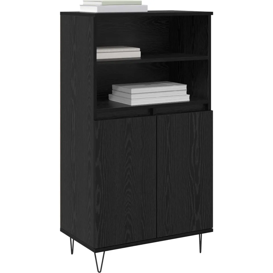 vidaXL Highboard Zwart 60 x 36 x 110 cm Bewerkt hout