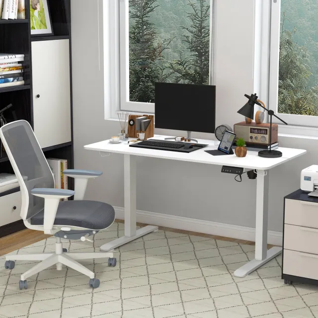 CHICFURN Bureau - Elektrisch verstelbaar - Met 4 geheugenstanden - Wit