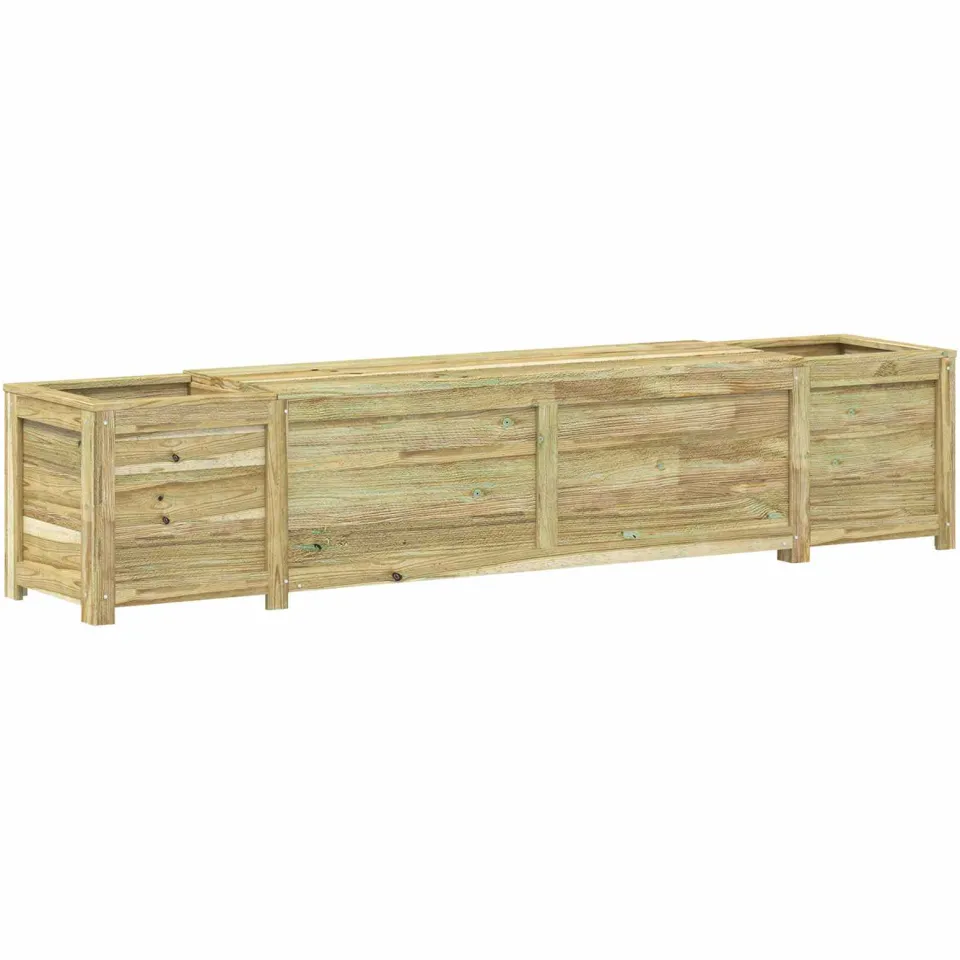 vidaXL Tuinbank met opbergruimte en plantenbak 193,5 x 40 x 41 cm bruin, foto 3