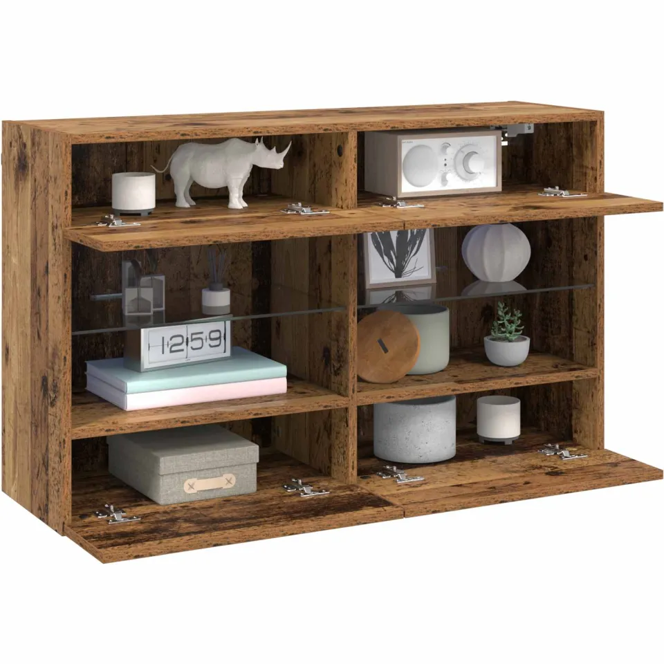 vidaXL TV-wandkast 98,5 x 30 x 60,5 cm Oud Hout Bewerkt hout Bruin