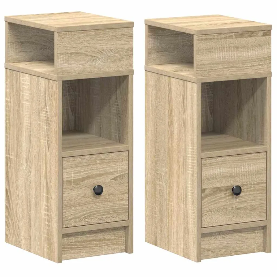 vidaXL Nachtkastjes 2 st met lade 25x31x66 cm sonoma eikenkleurig, foto 3