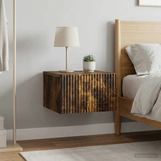 vidaXL Wandbeugel Bedkast 2 st Gerookt eiken 33 x 34,5 x 20 cm Bruin