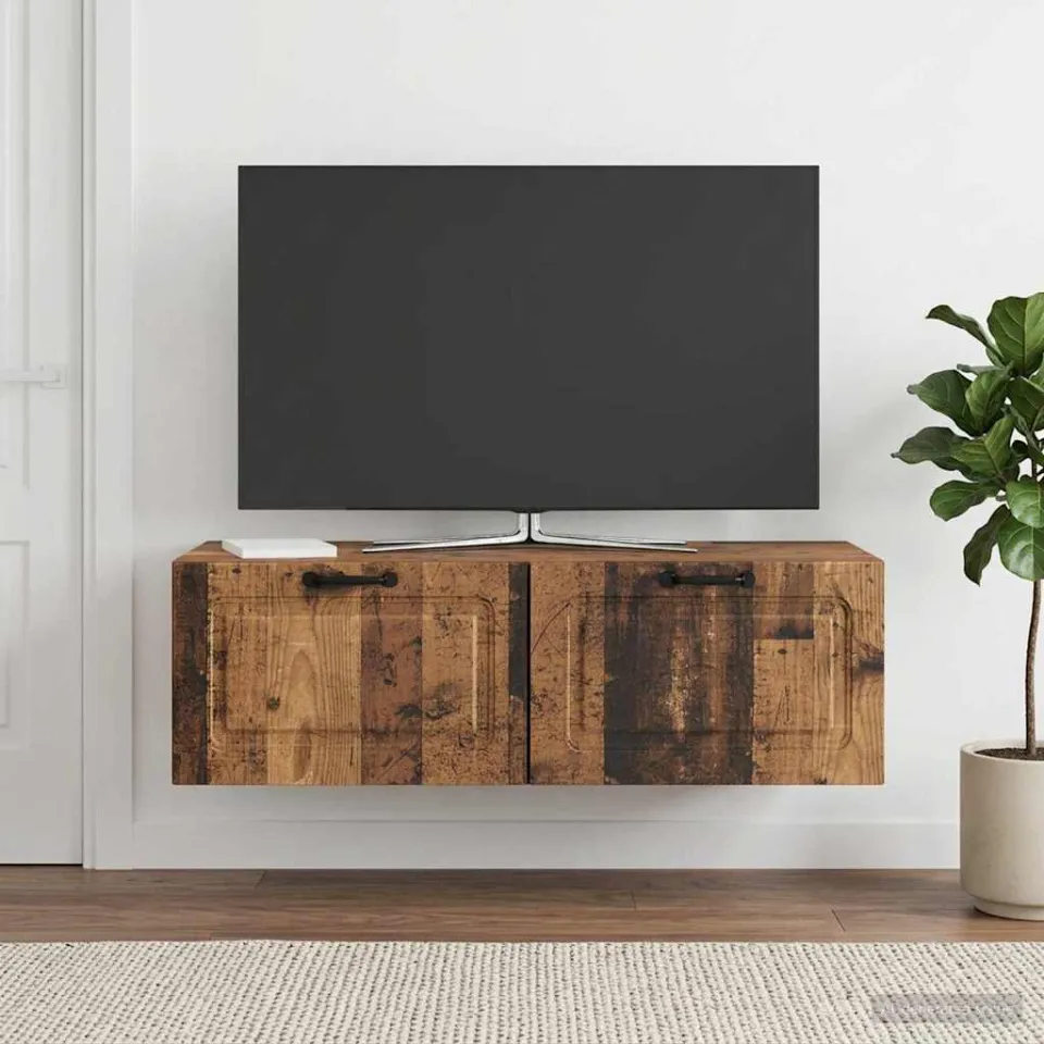 vidaXL Wandbeugel TV-kast Oud hout 98 x 41 x 30 cm Bewerkt hout bruin, foto 4