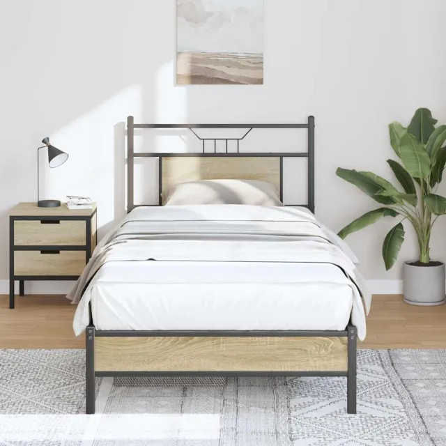 vidaXL Bedframe zonder matras hout sonoma eikenkleurig 75x190 cm