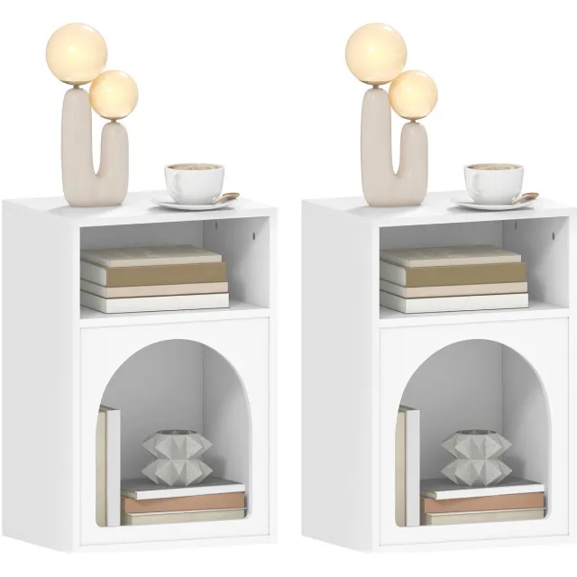 Homcom Nachtkastje-MDF-40x30x60cm-Wit