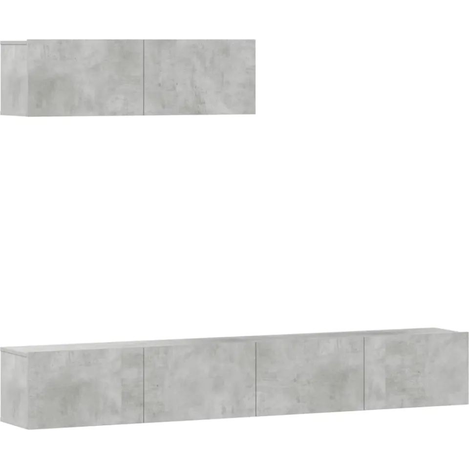 vidaXL 3-delige Tv-meubelset bewerkt hout betongrijs grijs, foto 3