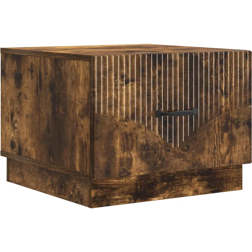 vidaXL Salontafel Gerookt eiken 49 x 50 x 37 cm Bewerkt hout, foto 3