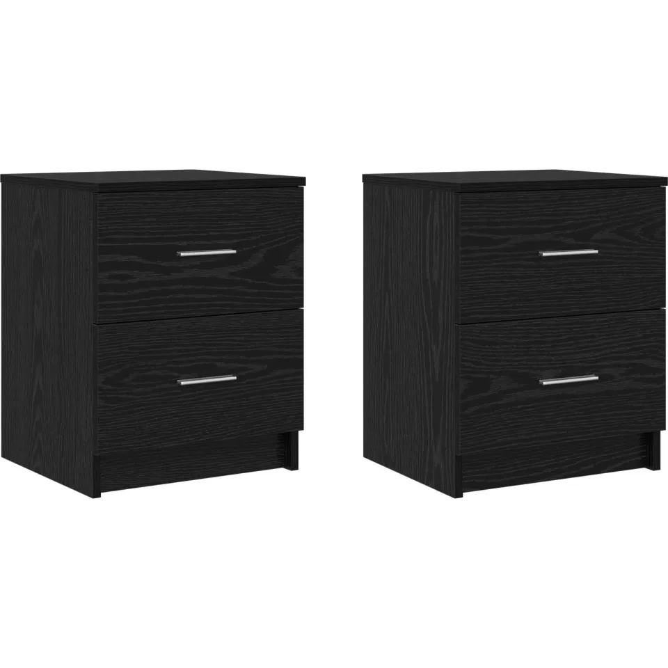 vidaXL Nachtkastjes 2 st met 2 lades 40x36x50 cm zwart, foto 3