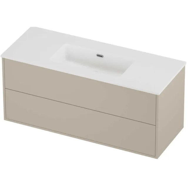 Proline Tribute Badmeubelset Porselein Elegant 2 Laden 120x46x54 cm Mat White Soft Linen Beige