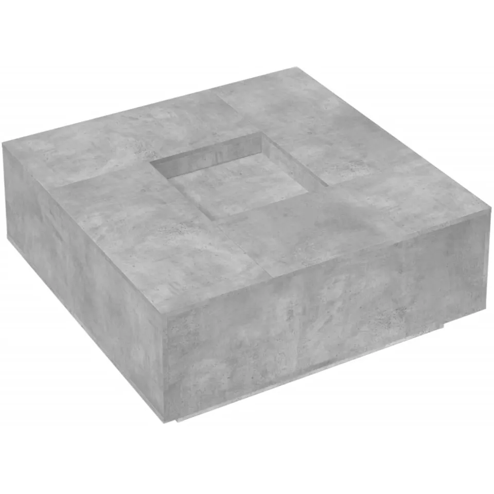 vidaXL Salontafel 100x100x40 cm bewerkt hout betongrijs grijs, foto 4