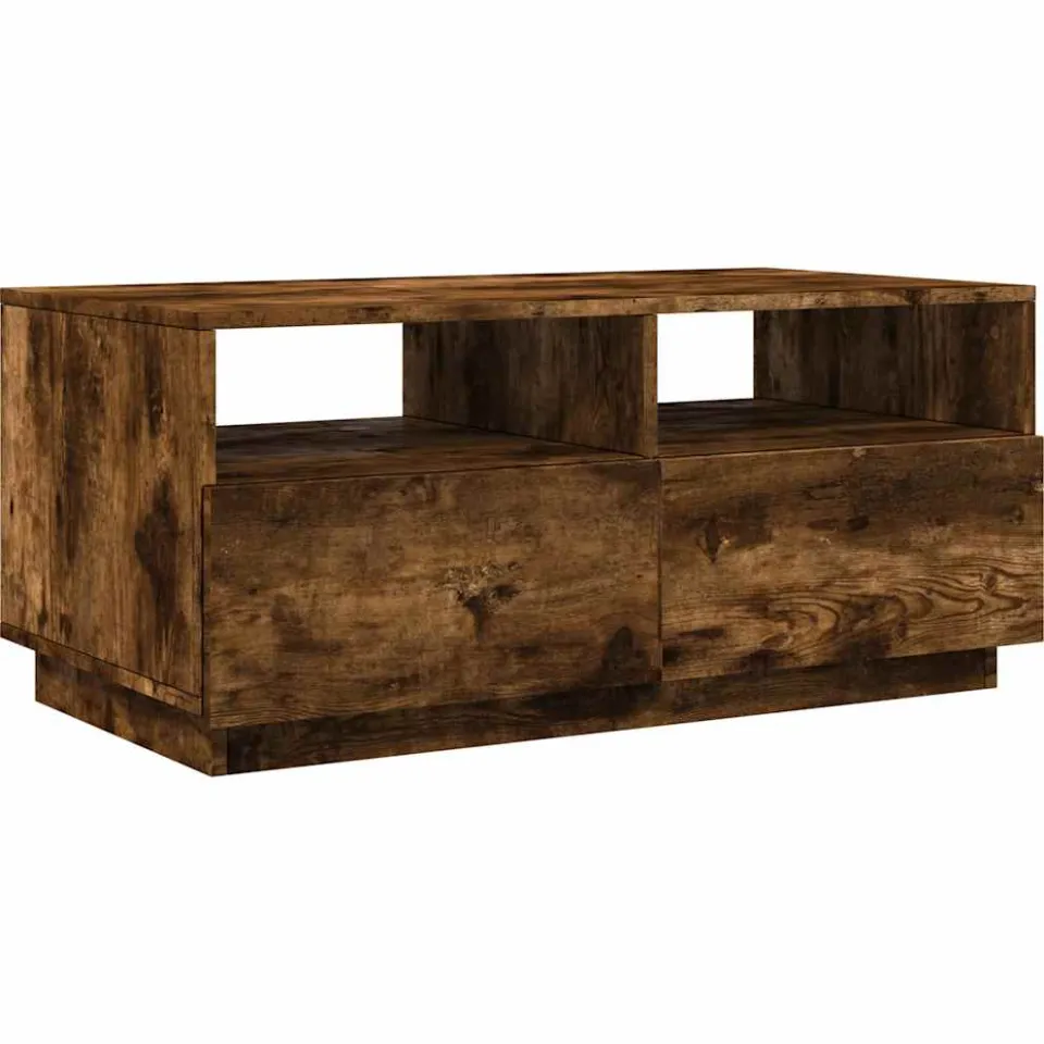 vidaXL Salontafel met LED-verlichting 90x49x40 cm gerookt eikenkleurig Bruin