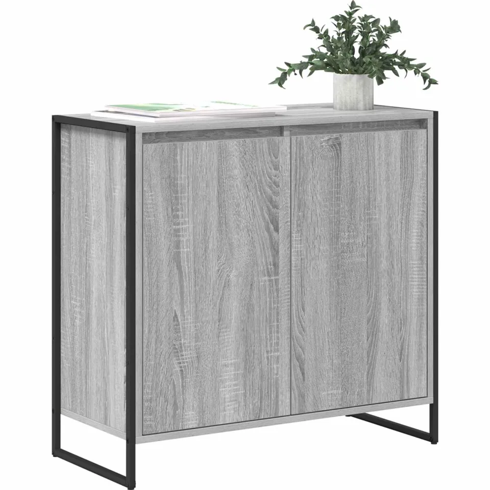 vidaXL Bijzetkast Grijs Sonoma 79 x 36 x 75 cm Bewerkt hout