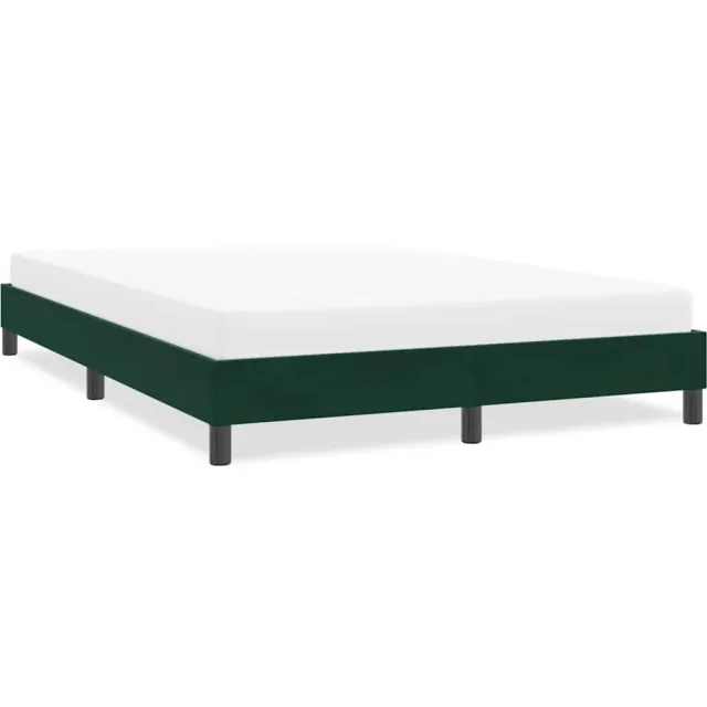 vidaXL Bedframe zonder matras 140x220 cm fluweel donkergroen