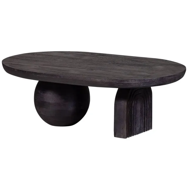 WOOOD Steppe Salontafel - Mango Hout - Zwart - 38x110x72 black