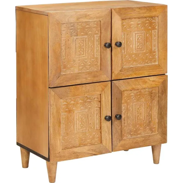 vidaXL Dressoir 60 x 33 x 75 cm Massief Mango Hout Bruin