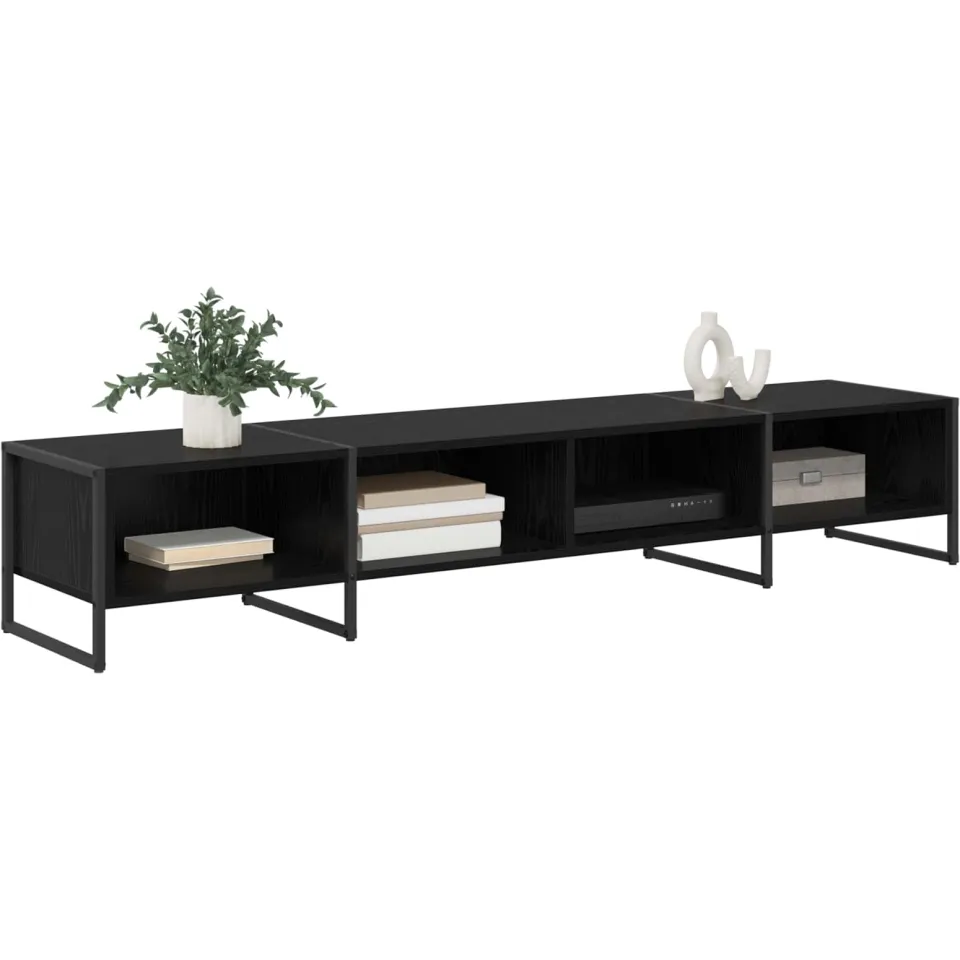 vidaXL TV-kast 170,5 x 36 x 30,5 cm Zwart Eiken Bewerkt hout