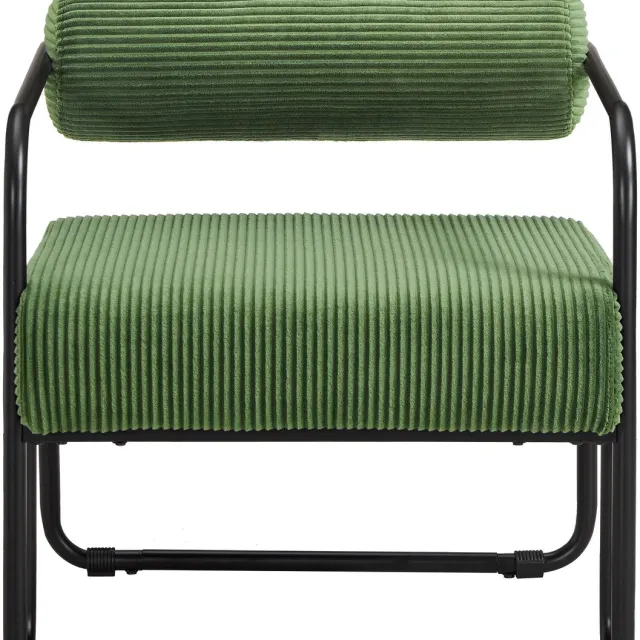 MUVANO Moderne Loungestoel Corduroy - Fauteuil Met Zwart Metalen Frame - Comfortabele Zitstoel - 68,5x73x70,5 cm - Ontspannen - Woonkamer Zwart W3915P460808