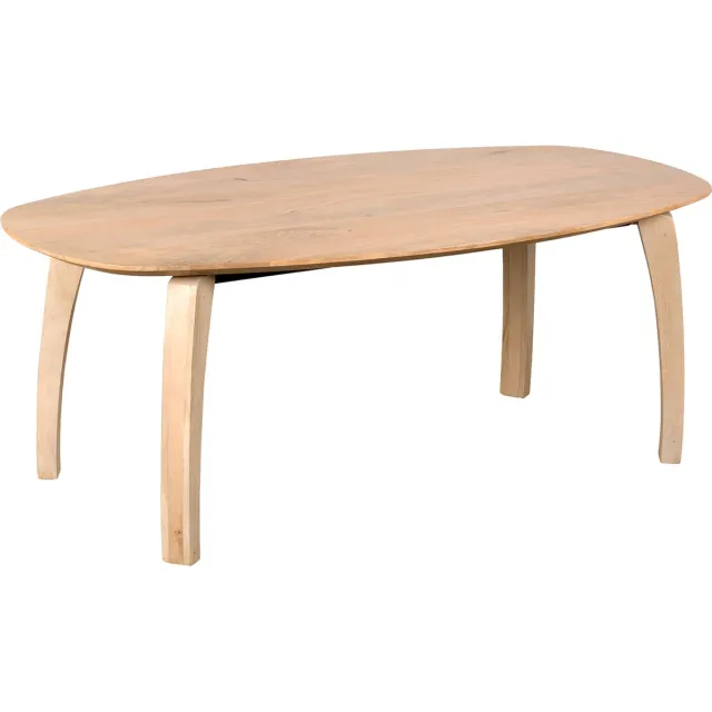 Lewis & Loft Eettafel Luna - FSC-gecertificeerd mangohout - Deens ovaal - 180x100 cm - Naturel