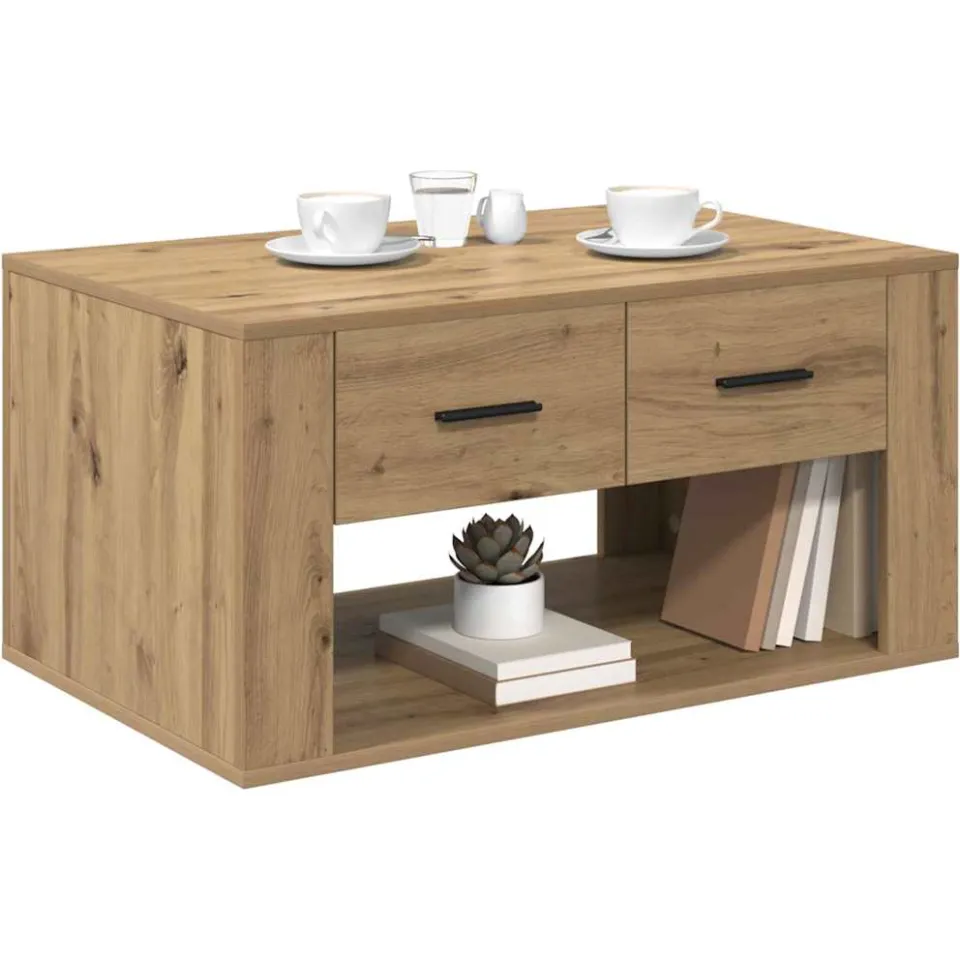 vidaXL Salontafel Artisan Eiken 80 x 50 x 40 cm Bewerkt hout Bruin