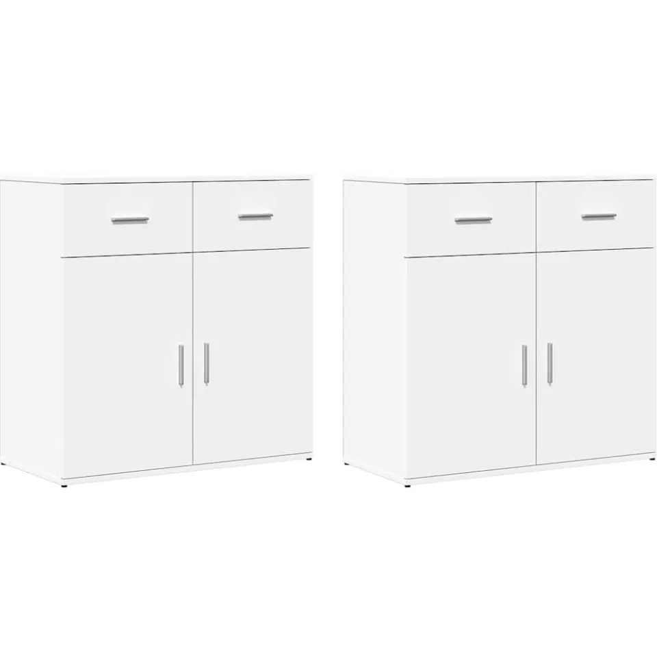 vidaXL Dressoirs 2 st 79x38x80 cm bewerkt hout wit