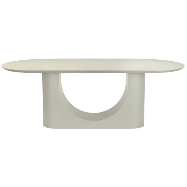 Giga Meubel Eettafel Motala - Ovaal Off White Betonlook - 180x100x76cm