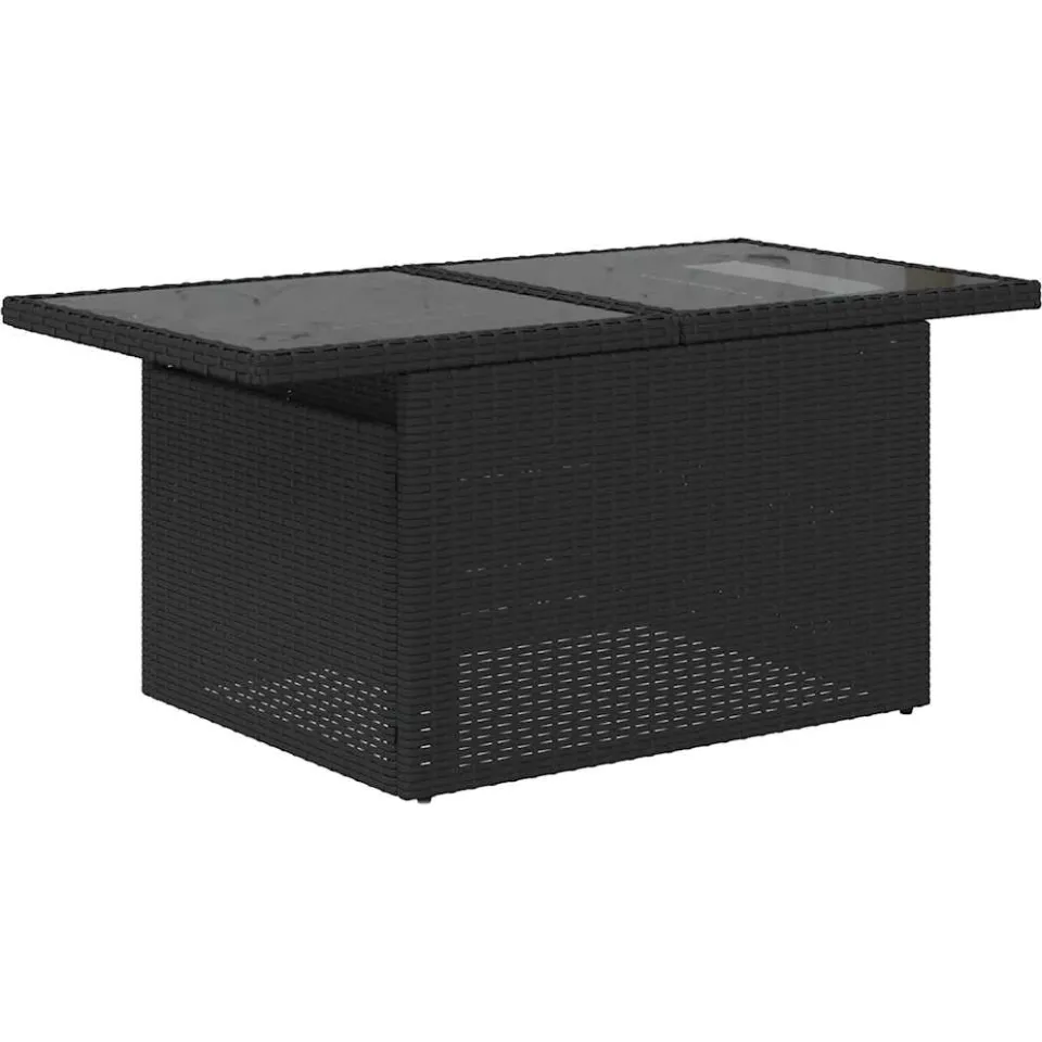 vidaXL 11-delige tuinbankset met kussens, zwart polyrotan, foto 4