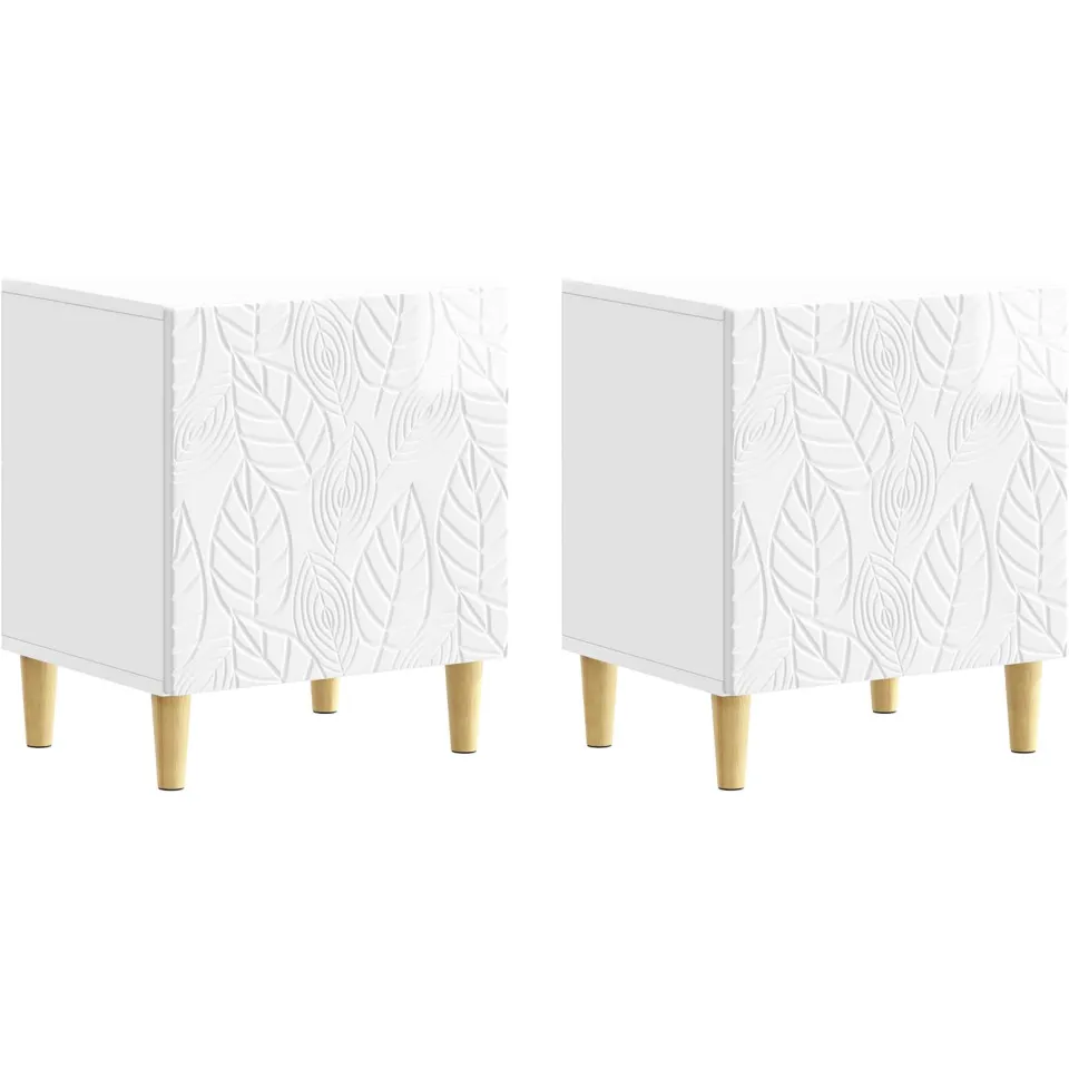vidaXL Nachtkastje 2 st Hoogglans Wit 43 x 34,5 x 50 cm Bewerkt hout