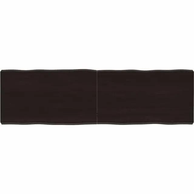 vidaXL Tafelblad natuurlijke rand 140x40x(2-6)cm eikenhout donkerbruin