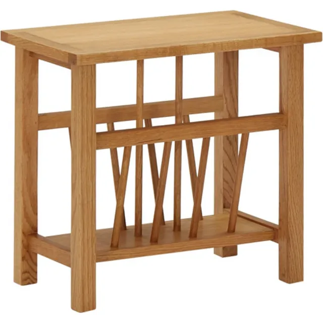 vidaXL Bijzettafel - 45x27x42 - cm - massief - eikenhout Bruin