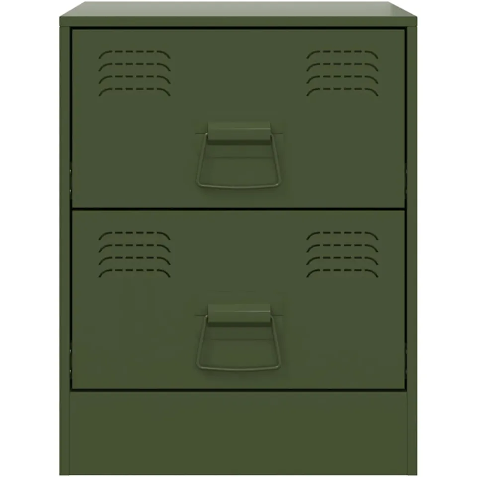 vidaXL Nachtkastjes 2 st 34,5x39x44 cm staal groen