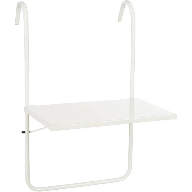 Mica Decorations Seatle Hangtafel Balkon - Tafeltje Buiten - Plateau voor Balkon - 57,5 x 38 cm - Metaal - Wit