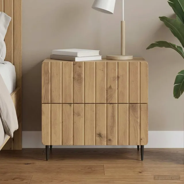 vidaXL Nachtkastje Artisanaal eiken 62 x 34,5 x 49,5 cm Bewerkt hout, foto 2