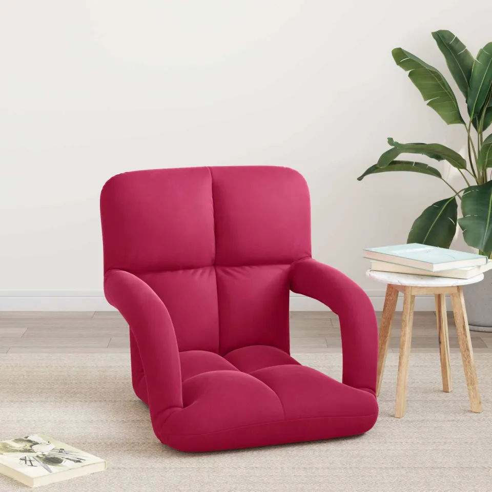 vidaXL Verstelbare vlo stoelen Wijnrood Fluweel, foto 3