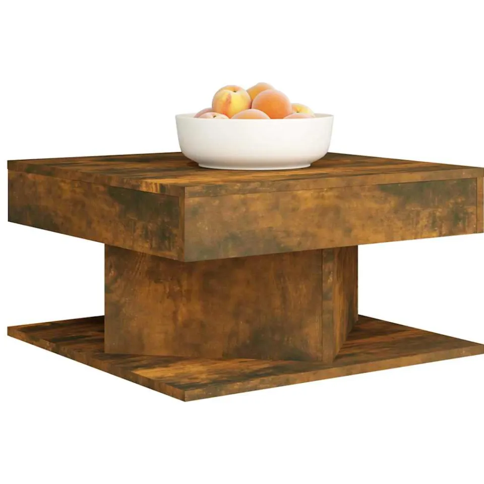 vidaXL Salontafel 57x57x30 cm bewerkt hout gerookt eikenkleurig, foto 4