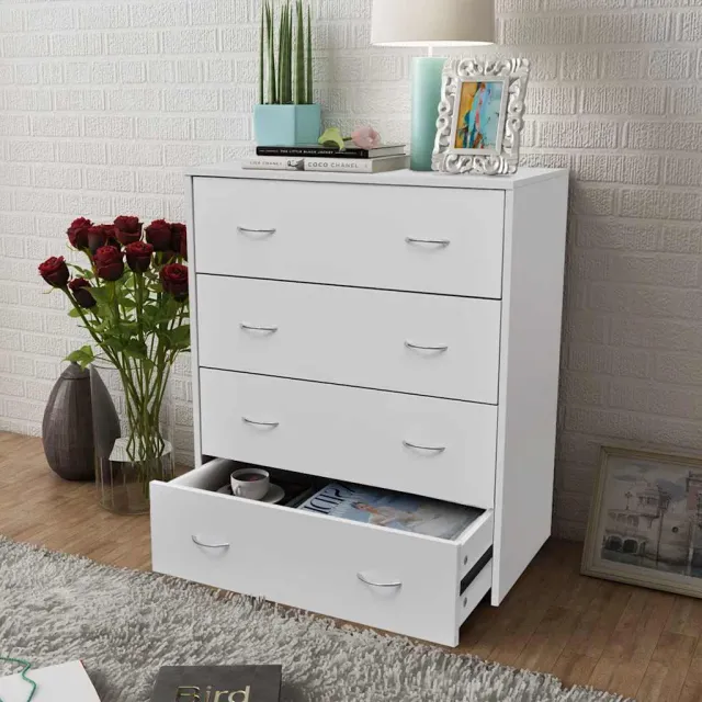 vidaXL Dressoir met 4 lades 60x30,5x71 cm wit, foto 2