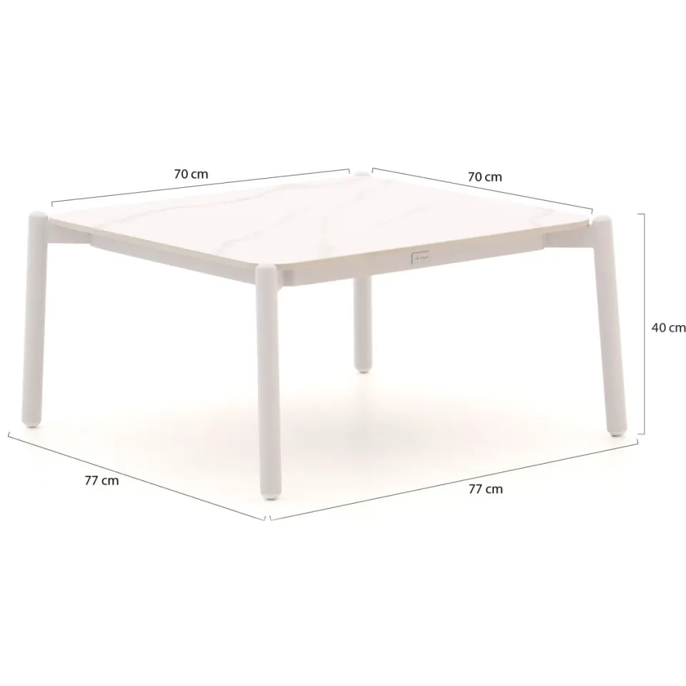 Bellagio tuinmeubelen Bellagio Cupello lounge tuintafel 77x77x40cm wit, foto 3