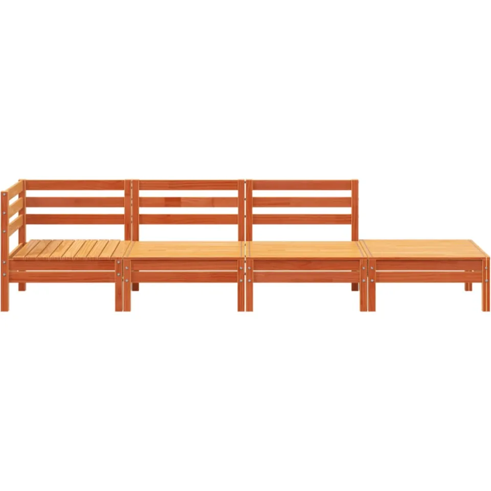 vidaXL Garden Lounge Set 4-zits Wasbruin Solid pine wood bruin, foto 4