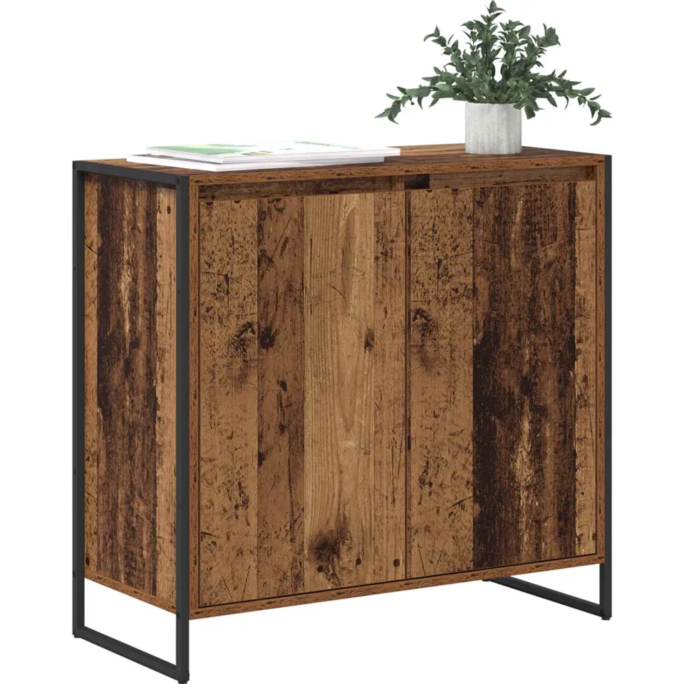 vidaXL Bijzetkast Oud Hout 79 x 36 x 75 cm Bewerkt hout Bruin