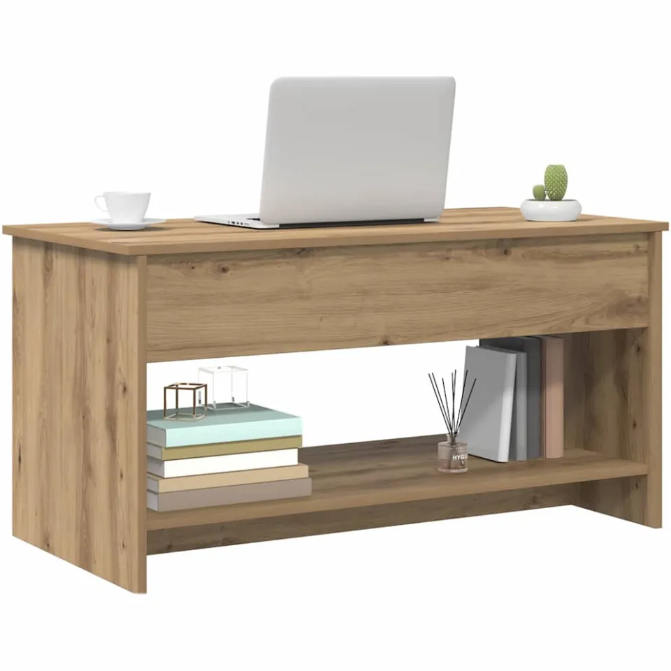 vidaXL Salontafel Artisan Eiken 80 x 50,5 x 41,5 cm Bewerkt hout, foto 2