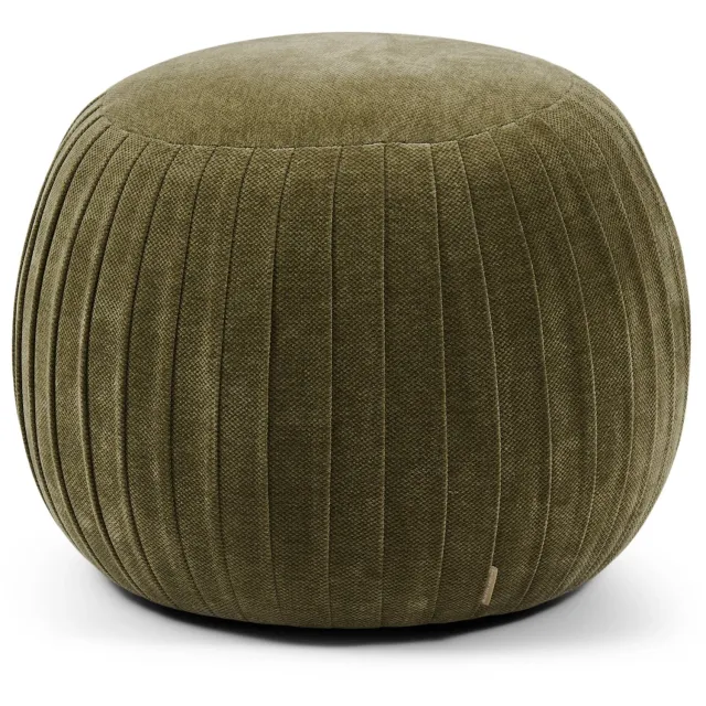 Riviera Maison Rivièra Maison Paris Poef - Vintage Jacquard - Oregon Green - Ø 51 x 41 cm Groen