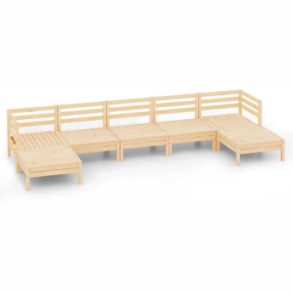 vidaXL 7-delige Loungeset massief grenenhout Bruin