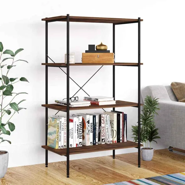 vidaXL Opbergrek 4-laags 80x40x130 cm zwart en naturel, foto 2