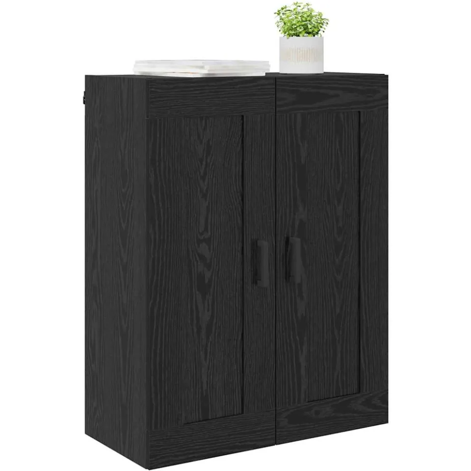 vidaXL Wandkast Zwart Eiken 69,5 x 34 x 90 cm Bewerkt hout, foto 2