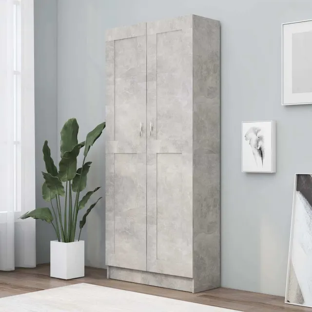 vidaXL Boekenkast 82,5x30,5x185,5 cm bewerkt hout betongrijs