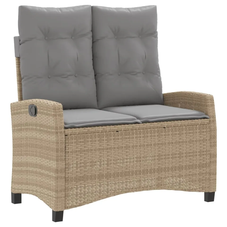 vidaXL 4-delige Tuinset met kussens poly rattan beige, foto 4