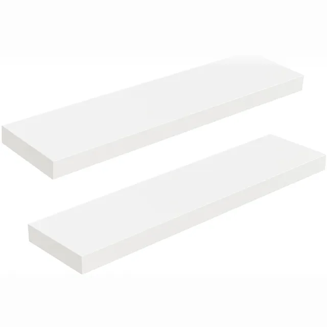 Unyqoos Zwevende wandplankenset voor stijlvolle en praktische wanddecoratie Wit