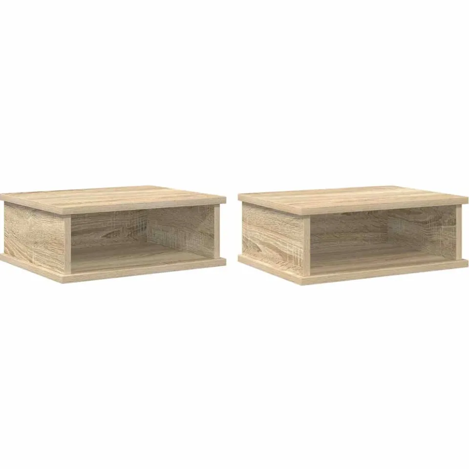 vidaXL Nachtkastje 2 st Sonoma Eiken 40 x 31 x 15 cm Bewerkt hout, foto 3