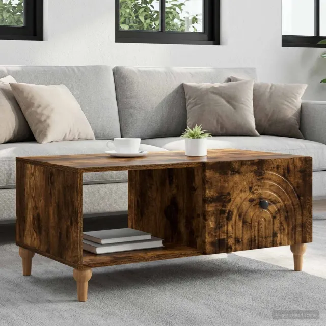 vidaXL Salontafel Gerookt eiken 90 x 50 x 40 cm Bewerkt hout Bruin