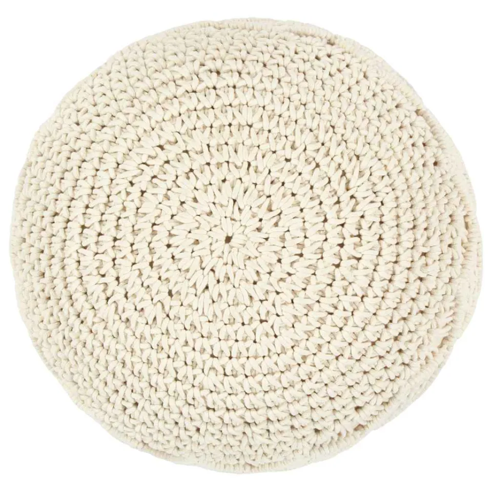 vidaXL Poef macramé handgemaakt 45x30 cm katoen beige, foto 2